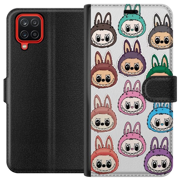 Samsung Galaxy A12 Tegnebogsetui Labubu Macaron Monster - Nutt