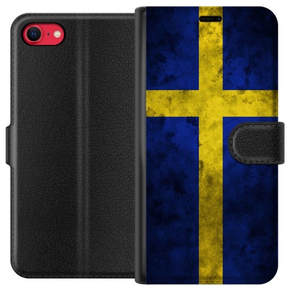 Apple iPhone 8 Lompakkokotelo Ruotsin Lippu