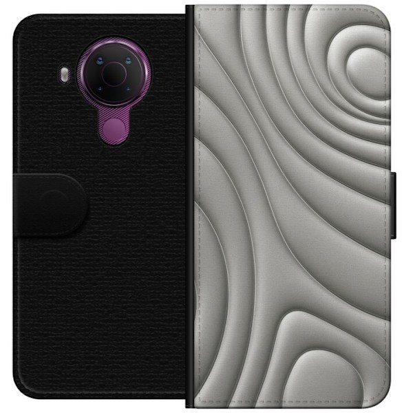Nokia 5.4 Lompakkokotelo Hopea-aallot