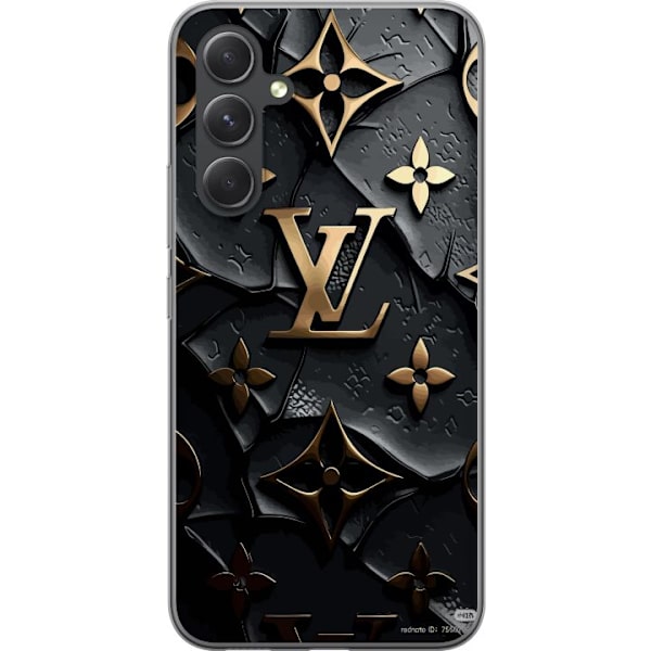 Samsung Galaxy S24 Gennemsigtig cover Louis Vuitton Mørk Tilstand Design Sort Luksus Stil Mode Populær Grafisk Mønster Modeikon Luksusmærke