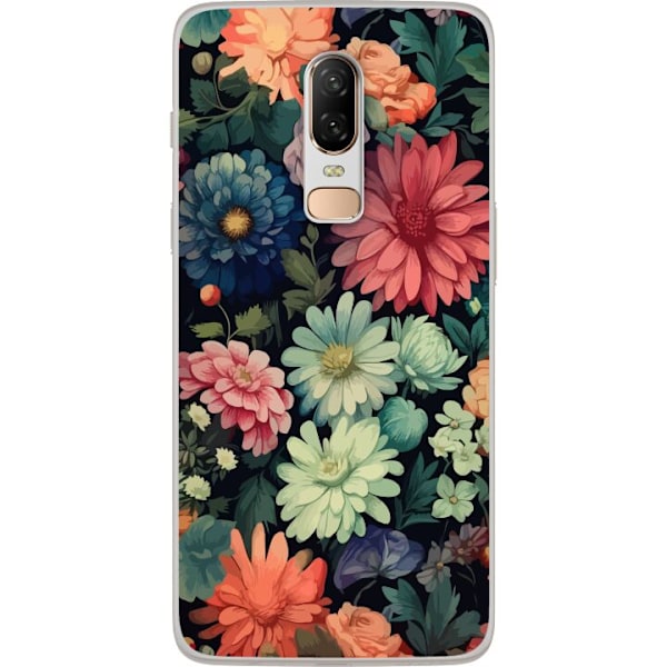 OnePlus 6 Gjennomsiktig deksel Blomster