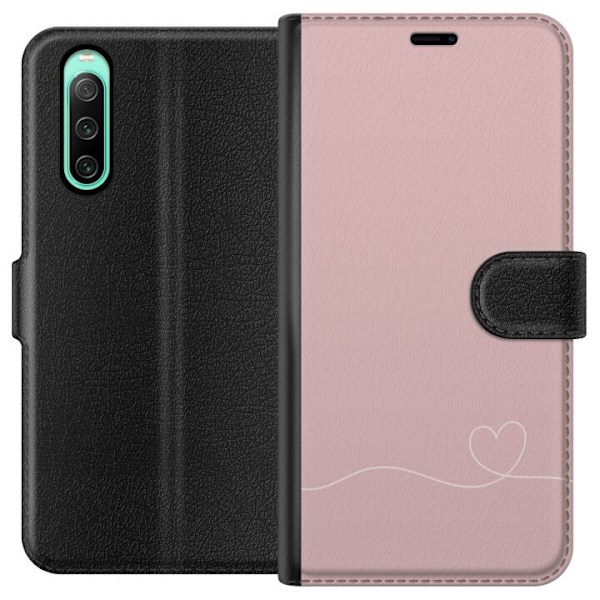 Sony Xperia 10 IV Plånboksfodral Rosa Hjärna Design