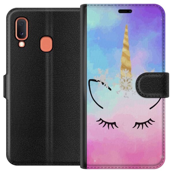 Kompatibelt Lommeboketui til Samsung Galaxy A20e Enhörning
