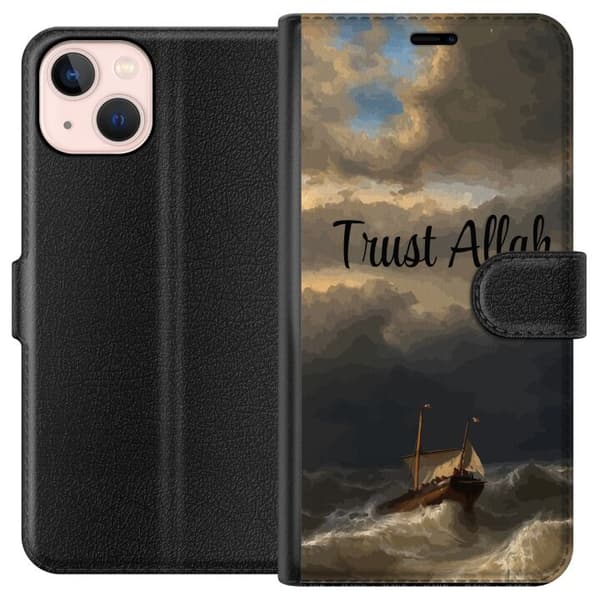 Kompatibelt Lommeboketui til Apple iPhone 13 Trust Allah över stormigt hav brun