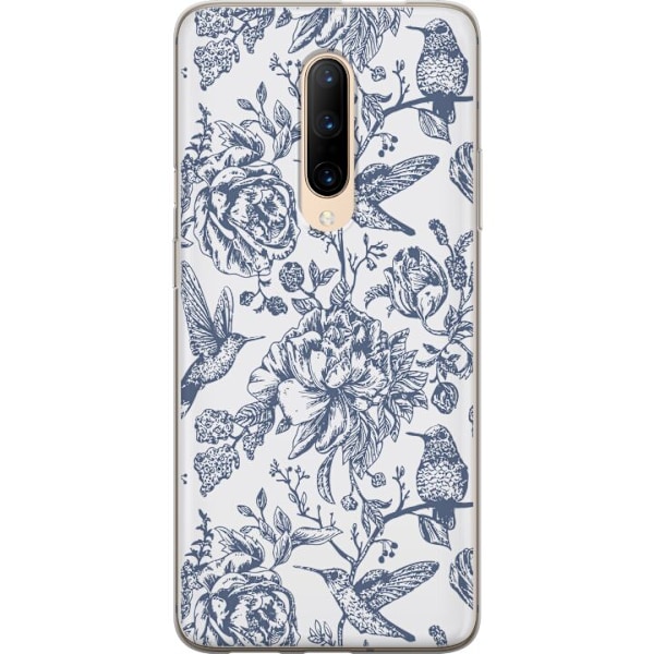 OnePlus 7 Pro Läpinäkyvä kuori Kukat & Linnut - Romanttinen Vintage-tyylinen Kuviointi