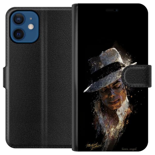 Kompatibel Tegnebogsetui til Apple iPhone 12 mini Kunstnerisk portræt af mand med hvid hat og glitrende detaljer sort