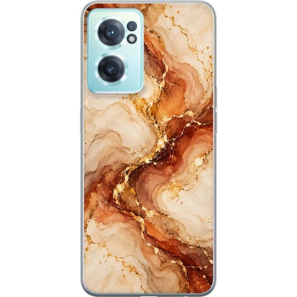 Kompatibelt Mobildeksel til OnePlus Nord CE 2 5G Bronsemarmor beige