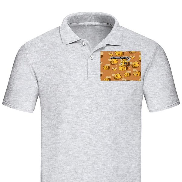 Piké för Vuxen | Elegant Pikétröja Minecraft Bi Grå XX-Large