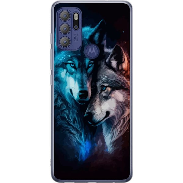 Motorola Moto G60S Läpinäkyvä kuori Sudet yössä