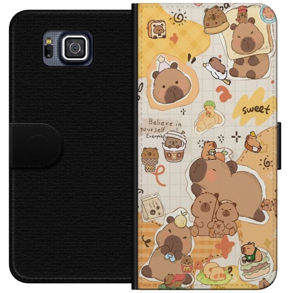 Samsung Galaxy Alpha Plånboksfodral Kawaii capybara mobilskal med gulliga djurmotiv