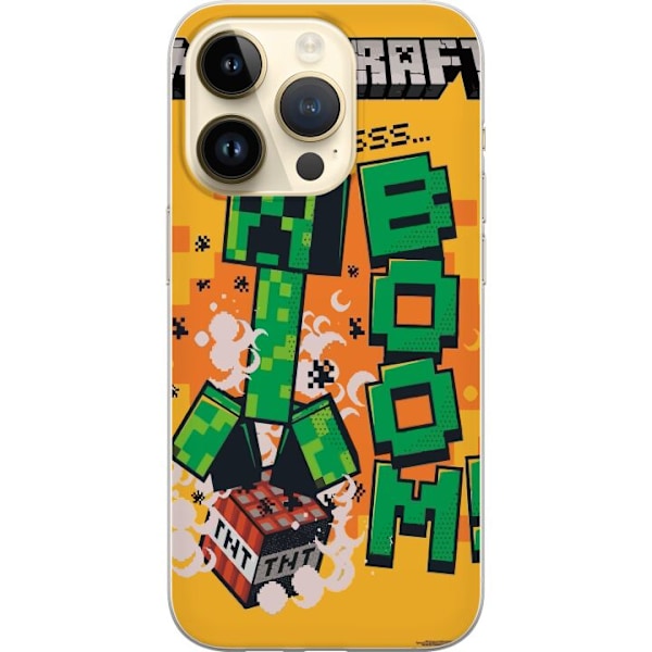 Apple iPhone 14 Pro Genomskinligt Skal Minecraft Boom