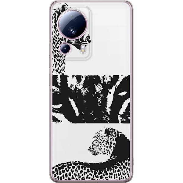 Xiaomi 13 Lite Genomskinligt Skal Leopard Faces – trendigt mönster med leopardansikten