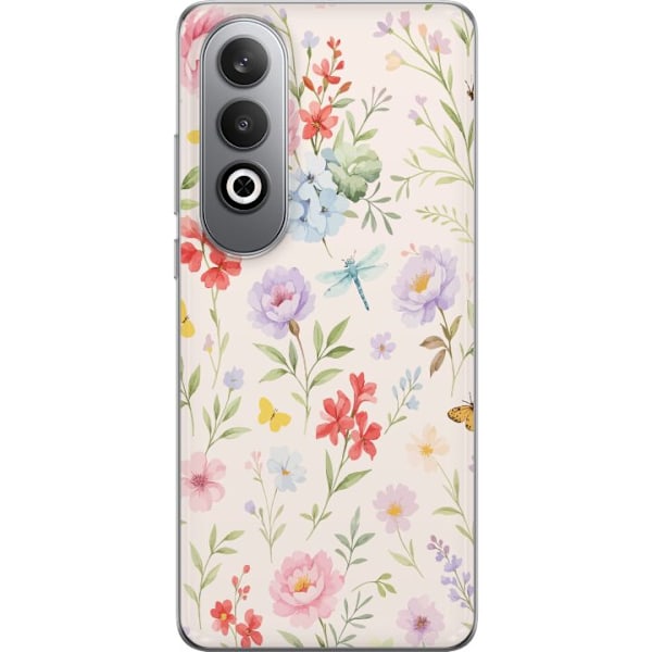 OnePlus Nord CE4 Läpinäkyvä kuori Kukat
