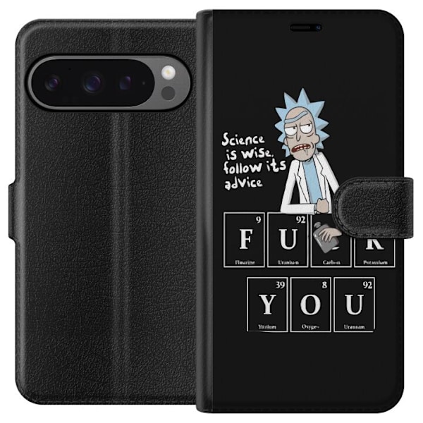 Google Pixel 9 Pro XL Lompakkokotelo Rick and Morty Fu*k You