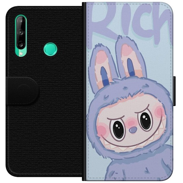 Huawei P40 lite E Tegnebogsetui Blå Kanin Labubu