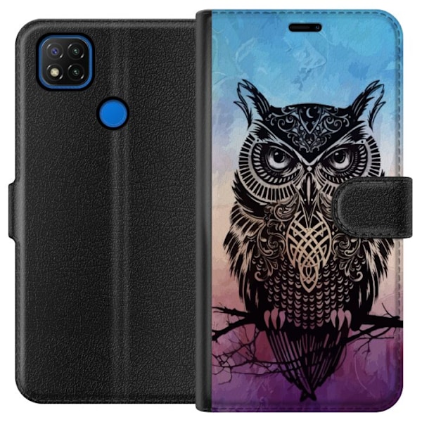 Xiaomi Redmi 9C Tegnebogsetui Ugle