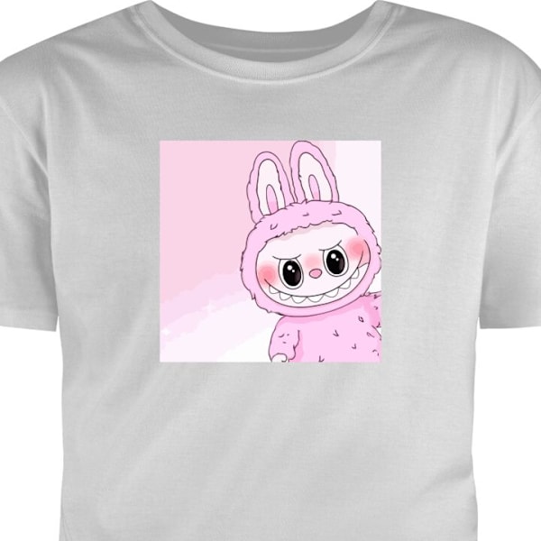 T-shirt för Vuxen | Klassisk Vuxen-T-shirt Labubu Bunny Serie grå M