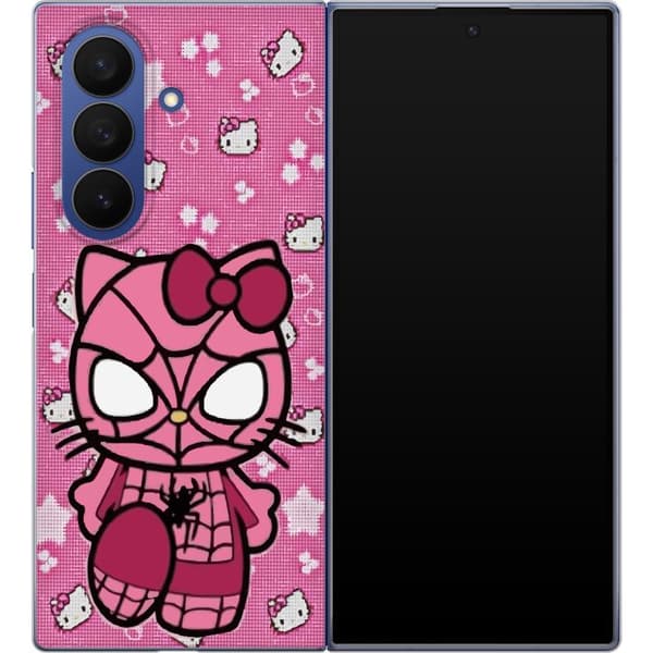 Kompatibelt Mobildeksel til Samsung Galaxy Z Fold7 Rosa katt i spindeldräkt rosa