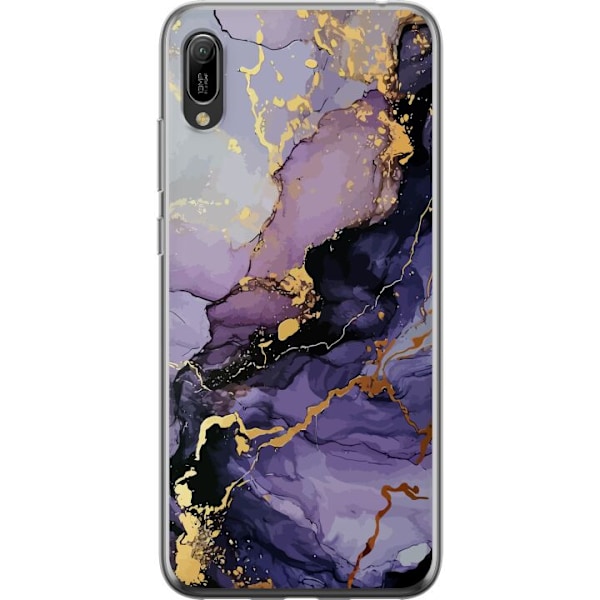 Huawei Y6 Pro (2019) Gjennomsiktig deksel Lilla Marmor