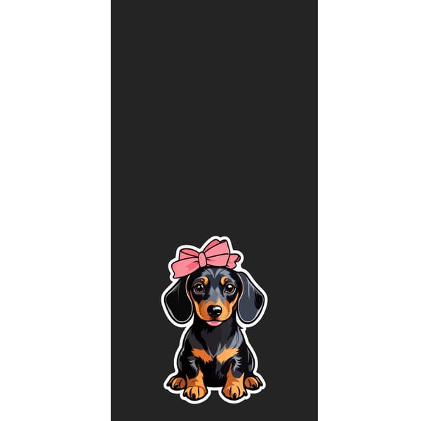 Kompatibel Tegnebogsetui til Apple iPhone 13 Pro Rosetgravhund - Sort motiv med gravhundehvalp med lyserød roset. sort