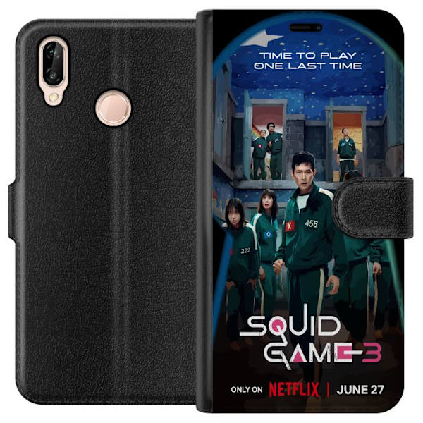 Huawei P20 lite Plånboksfodral Squid Game Säsong 3 Seriefigurer Populärt TV Serie Motiv Ikoner Spänning Drama Asiatisk Design Trend