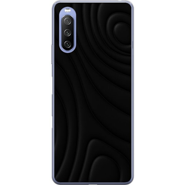 Sony Xperia 10 III Lite Genomskinligt Skal Black Waves
