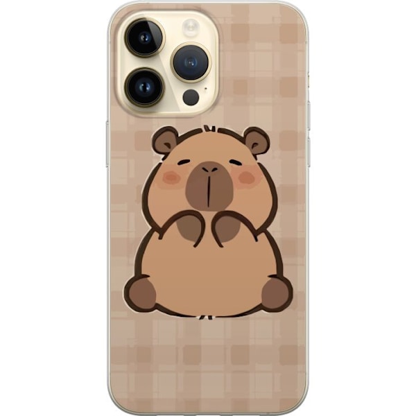 Apple iPhone 15 Pro Max Läpinäkyvä kuori Mobilskal kawaii capybara flera figurer japansk stil