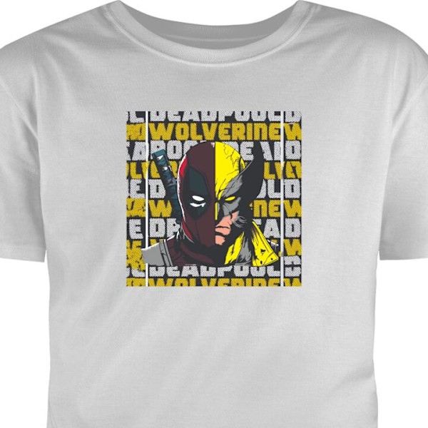 T-shirt til Voksen | Klassisk Voksen T-shirt Deadpool & Wolver grå L