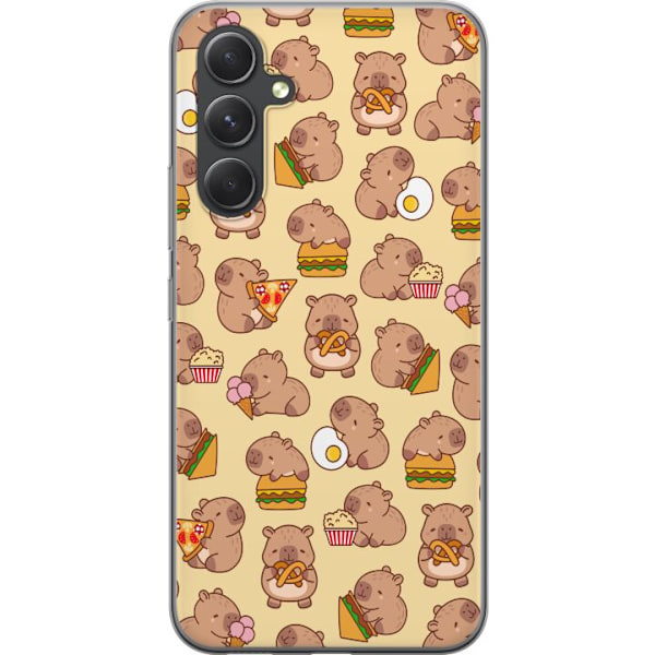 Samsung Galaxy A55 Genomskinligt Skal Kawaii capybara mobilska