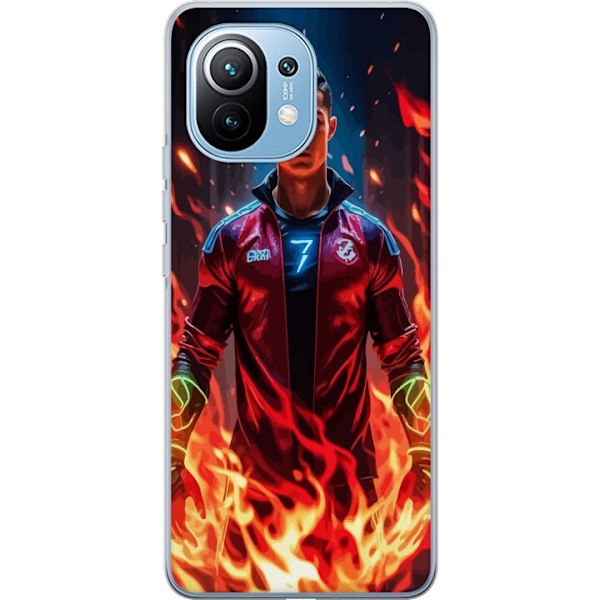 Xiaomi Mi 11 Läpinäkyvä kuori Ronaldo Inferno - jalkapallolegenda liekeissä
