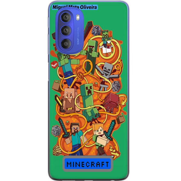 Motorola Moto G51 5G Genomskinligt Skal Minecraft