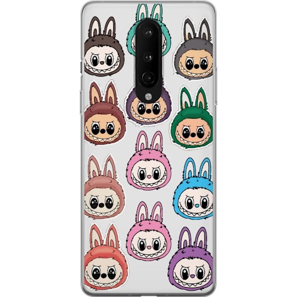 OnePlus 8 Läpinäkyvä kuori Labubu Macaron Monster - Söpö Keräilyfiguuri Tyylillä