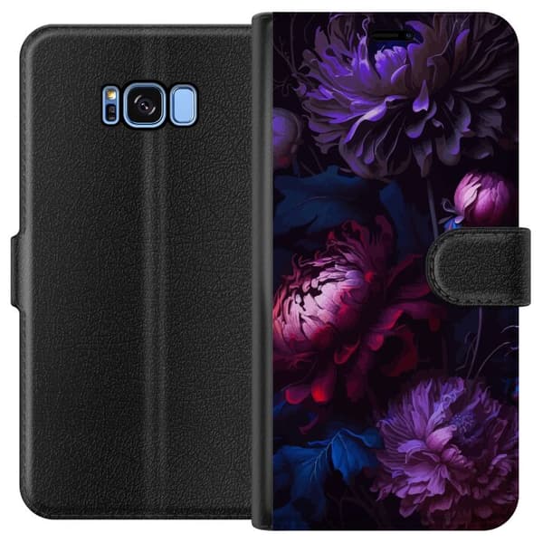 Kompatibel Tegnebogsetui til Samsung Galaxy S8 Lilla Blomster