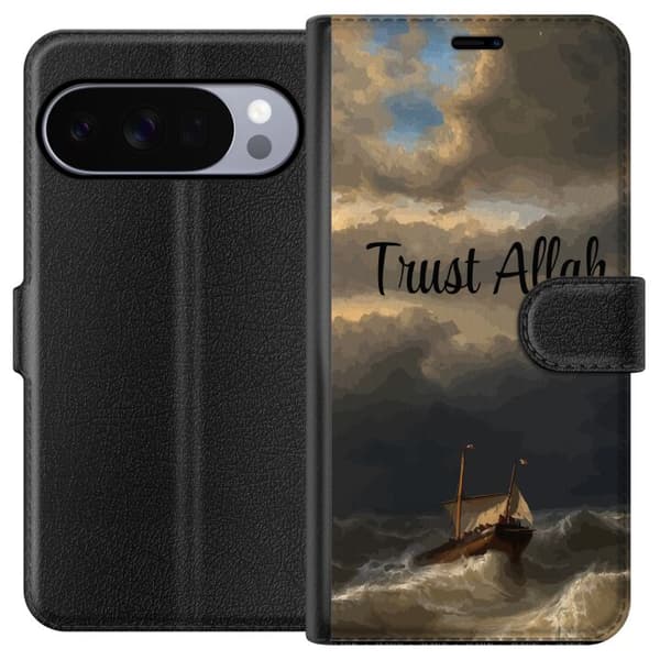 Kompatibel Tegnebogsetui til Google Pixel 10 Pro XL Trust Allah över stormigt hav brun