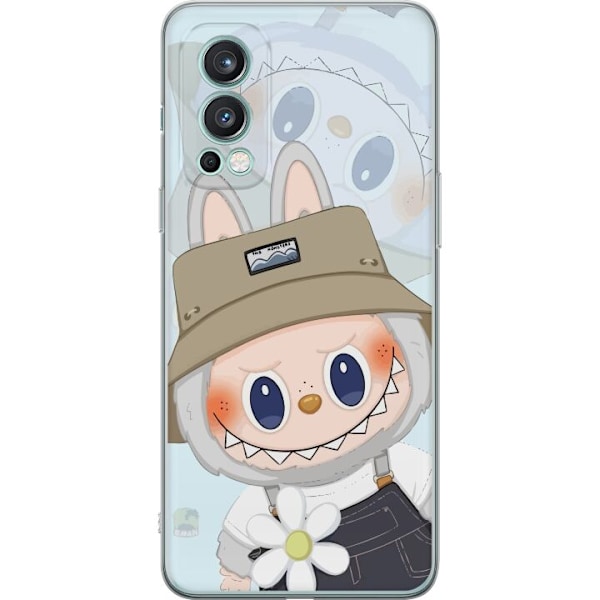 OnePlus Nord 2 5G Gennemsigtig cover Labubu med hat - Pop Mart figur Mr. Butcher i retro-stil med karakter