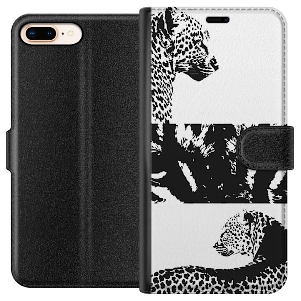 Apple iPhone 8 Plus Lommeboketui Leopard Faces