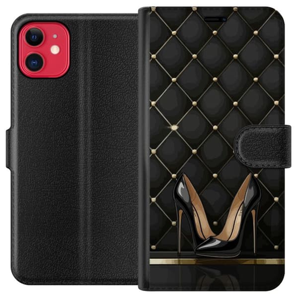 Kompatibel Tegnebogsetui til Apple iPhone 11 Sorte højhælede sko i elegant stil