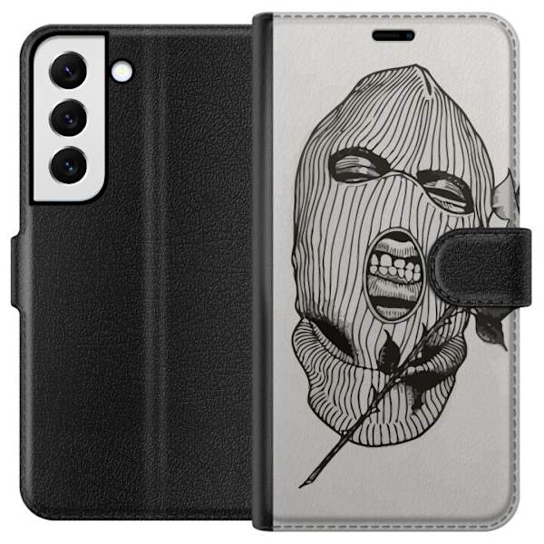Samsung Galaxy S22+ 5G Plånboksfodral Ski Mask Ros Streetwear Design Grafiskt Motiv Spänning Urban Stil Street Art Maskerad Symbol