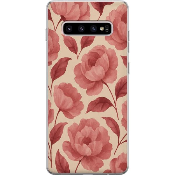 Kompatibelt Mobilskal till Samsung Galaxy S10+ Rose Bloom