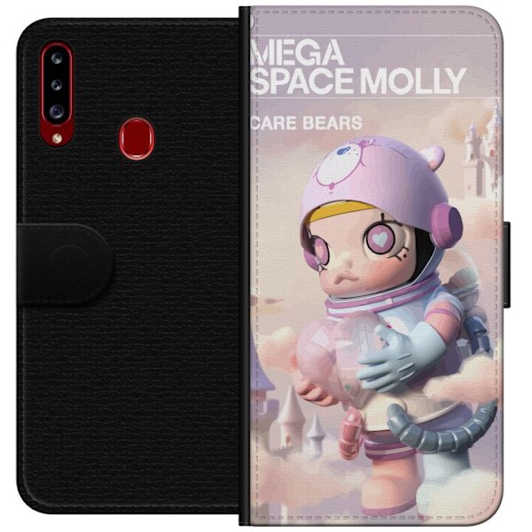 Samsung Galaxy A20s Tegnebogsetui Mega Space Molly Care Bears Series - Share Bear Edition