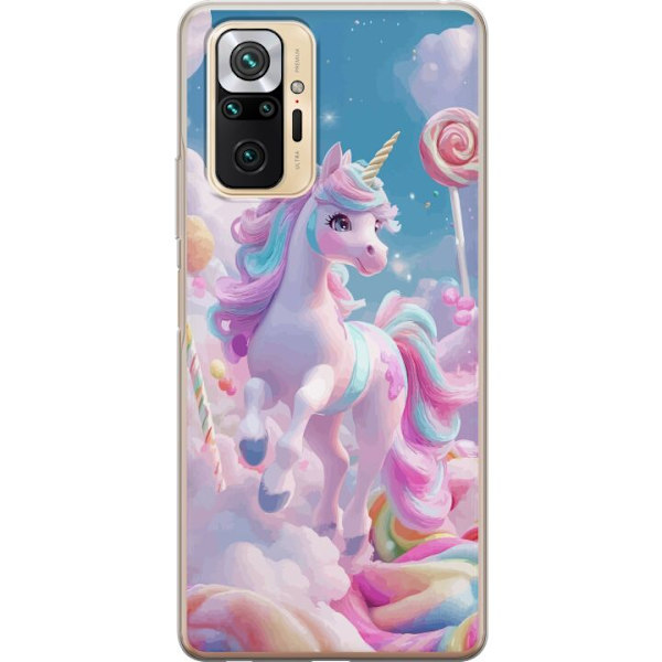 Xiaomi Redmi Note 10 Pro Genomskinligt Skal Enhörning Candy Pastell Kawaii Motiv Söt Populär Färg Grafiskt Trend Barn Motiv Fantasy Art