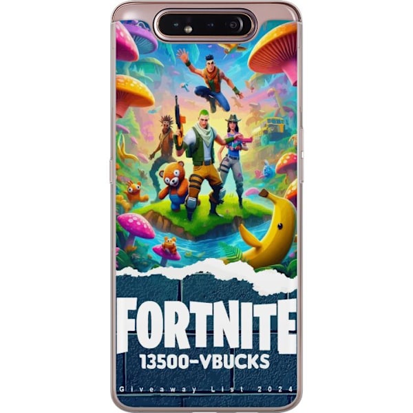 Samsung Galaxy A80 Läpinäkyvä kuori Fortnite