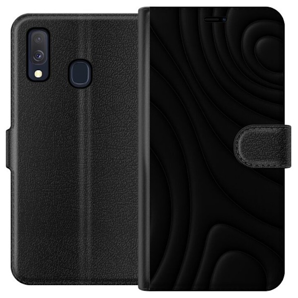 Samsung Galaxy A40 Tegnebogsetui Sorte Bølger
