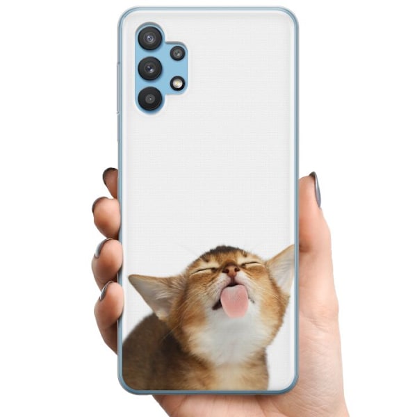 Samsung Galaxy A32 5G TPU Mobilskal Cat Keeps You Clean