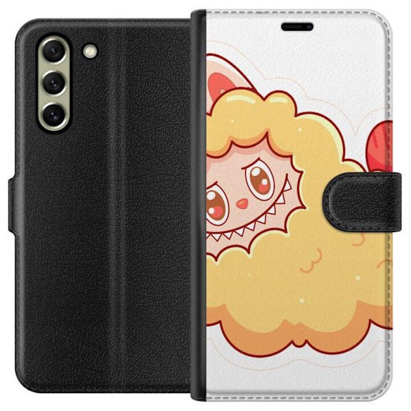 Samsung Galaxy S21 FE 5G Lompakkokotelo Labubu Pesukarhu Pop Mart Hahmo Keräilyesine Söpö Suunnittelu Suosittu Teema Taideteos Leikkisarja