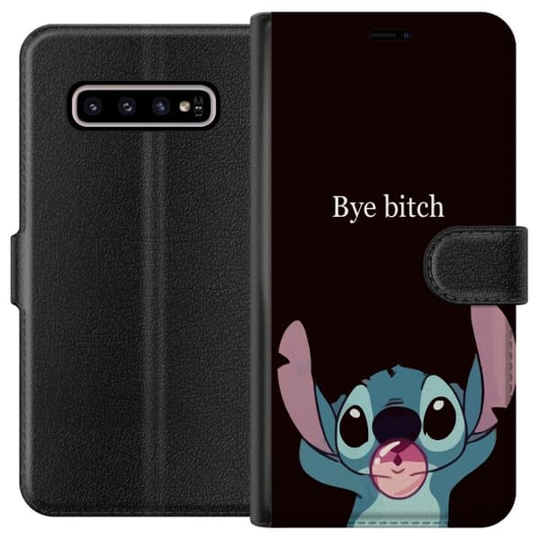 Kompatibelt Lommeboketui til Samsung Galaxy S10+ Bye bitch, Stitch