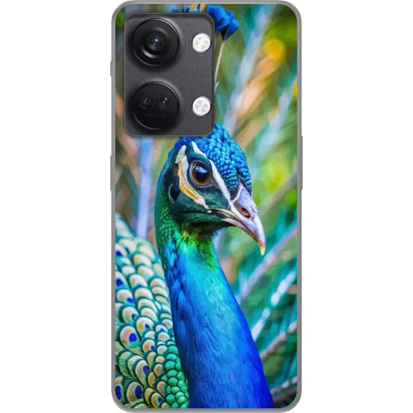 OnePlus Nord 3 Läpinäkyvä kuori Pavun Sulat Värikäs Design Lintuaihe Eksoottinen Graafinen Suunnittelu Luonto Ylellinen Koristelu