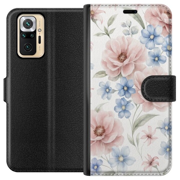 Xiaomi Redmi Note 10 Pro Lommeboketui Romantiske blomster