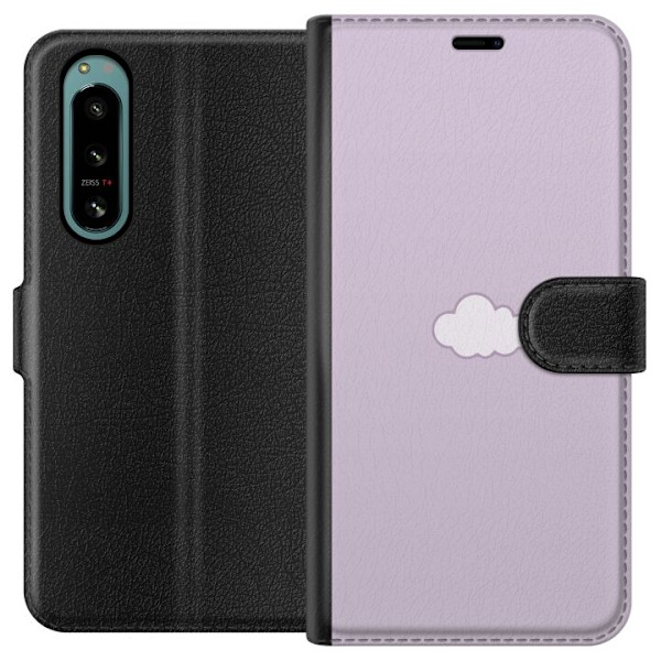 Sony Xperia 5 IV Tegnebogsetui Lilla Sky - minimalistisk sky på lilla baggrund