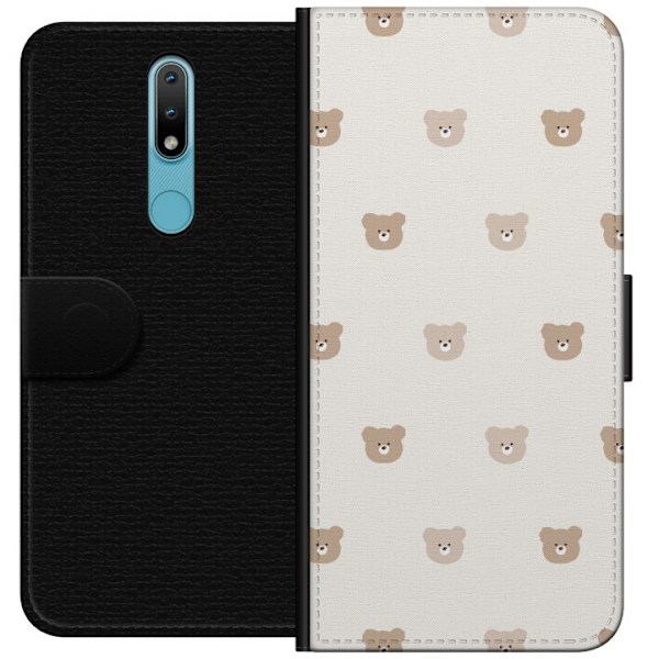 Nokia 2.4 Lompakkokotelo Teddy-tausta - söpöt teddykarhut pe